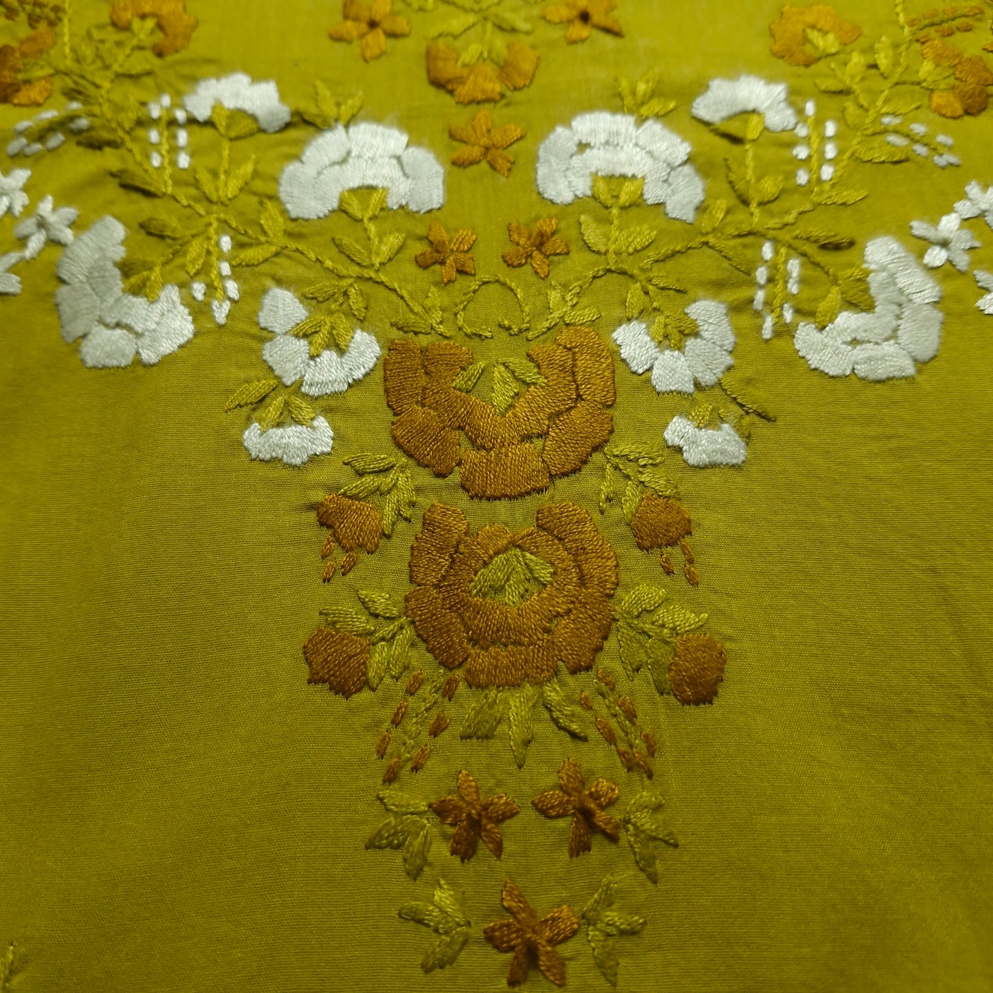 albaas | Filling Stitch on Lawn Shirt's Front Back and Sleeves Unstitched 1PC | ALFSS-SA4-MUSTARD