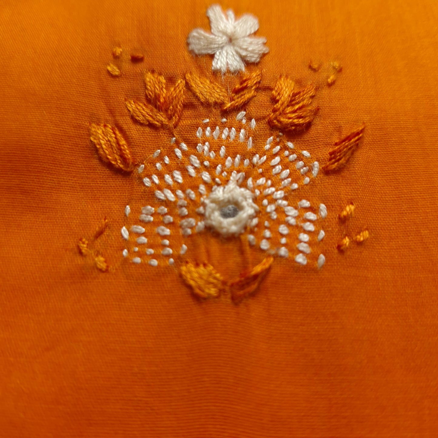 albaas | Filling Stitch on Lawn Shirt's Front Back and Sleeves Unstitched 1PC | ALFSS-SA5-ORANGE