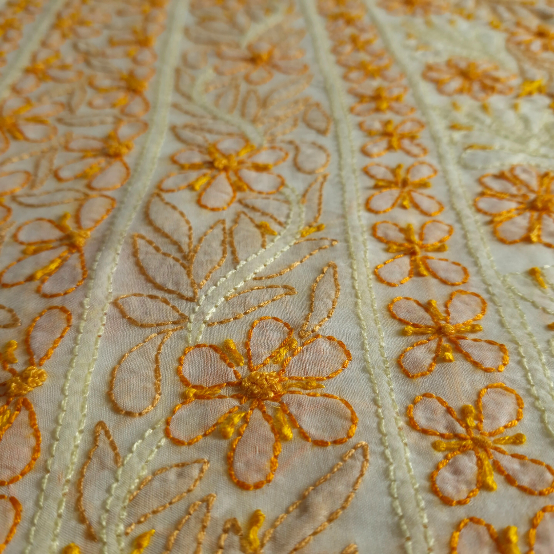 albaas | Shadow Chikankari on Soft Lawn Shirt's Front and Sleeves with Dupatta Sprayed with Motifs - Unstitched 2PC Suit | ALSSD-36550-F-WHITE