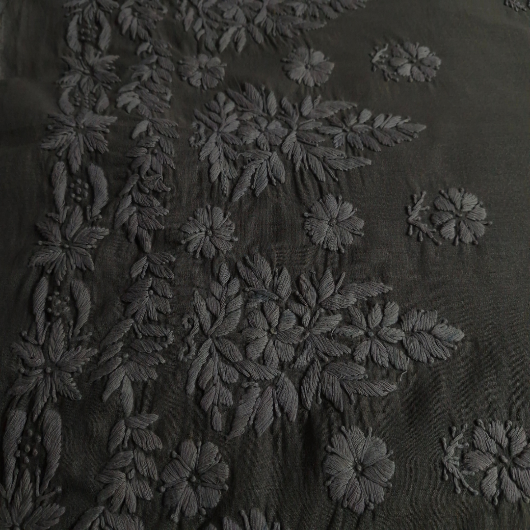 albaas | Lucknavi Chikankari on Karandi Lawn Shirt's Front and Sleeves Unstitched | AKLCS-36703-BROWNISH GRAY