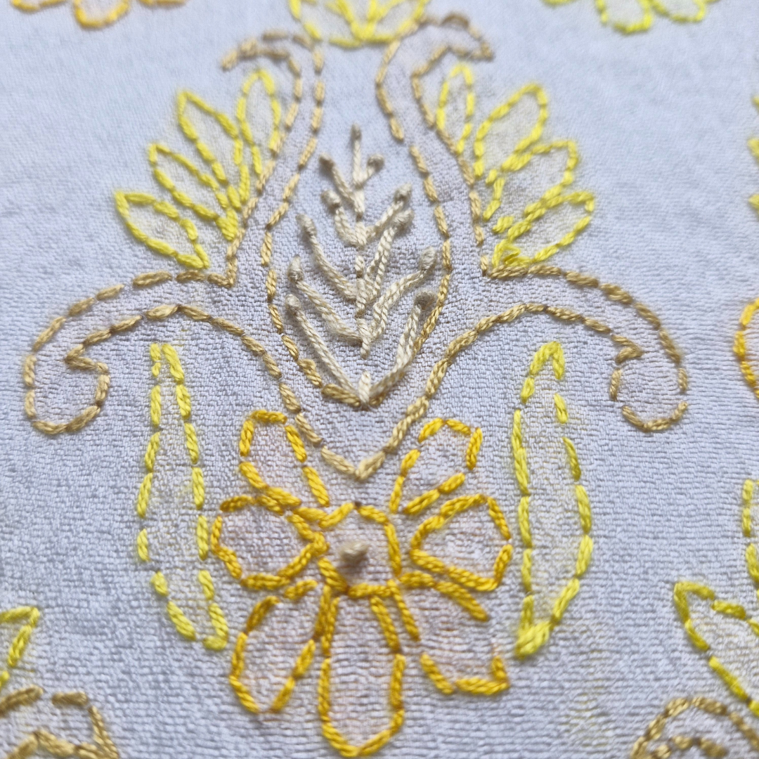 albaas | Shadow Chikankari on Khadi Net Shirt's Front and Sleeves with Dupatta Sprayed with Motifs - Unstitched 2PC Suit | AKNSSD-36550-G-WHITE