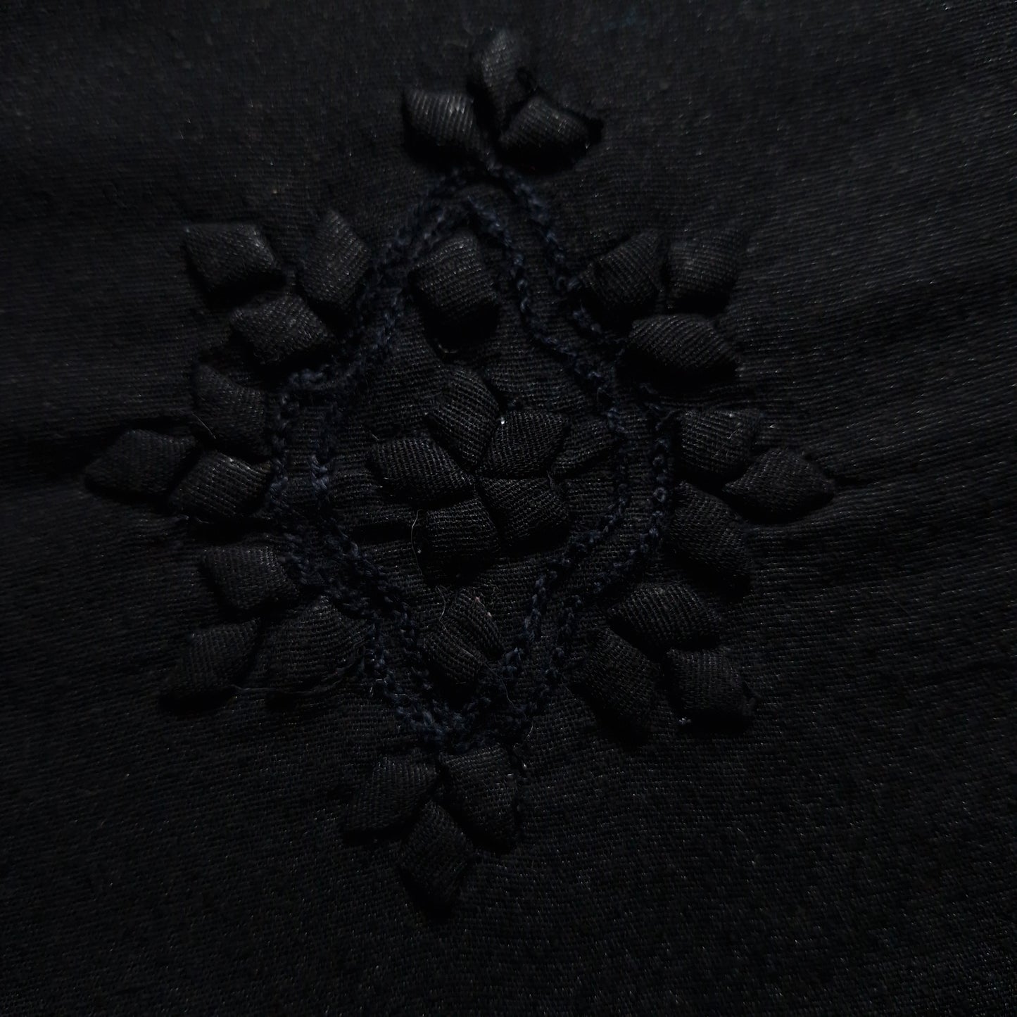 albaas | Tarkashi Applique on Karandi Shirt's Front and Sleeves with Matching Plain Trousers - Unstitched 2PC Suit | AKTAST-36537 -BLACK