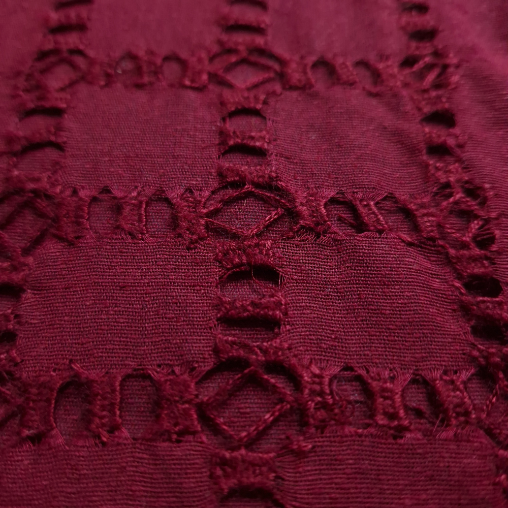 albaas | Tarkashi Applique on Karandi Shirt's Front and Sleeves with Matching Plain Trousers - Unstitched 2PC Suit | AKTAST-36554-OX BLOOD