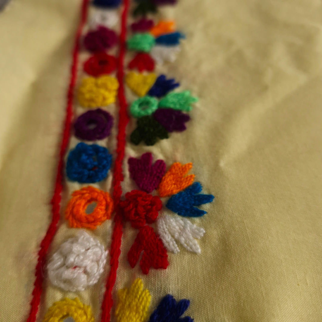 albaas | Thread Mirror Work on Cotton Lawn Shirt Unstitched 1PC | ALFSMS-36704-BABY YELLOW