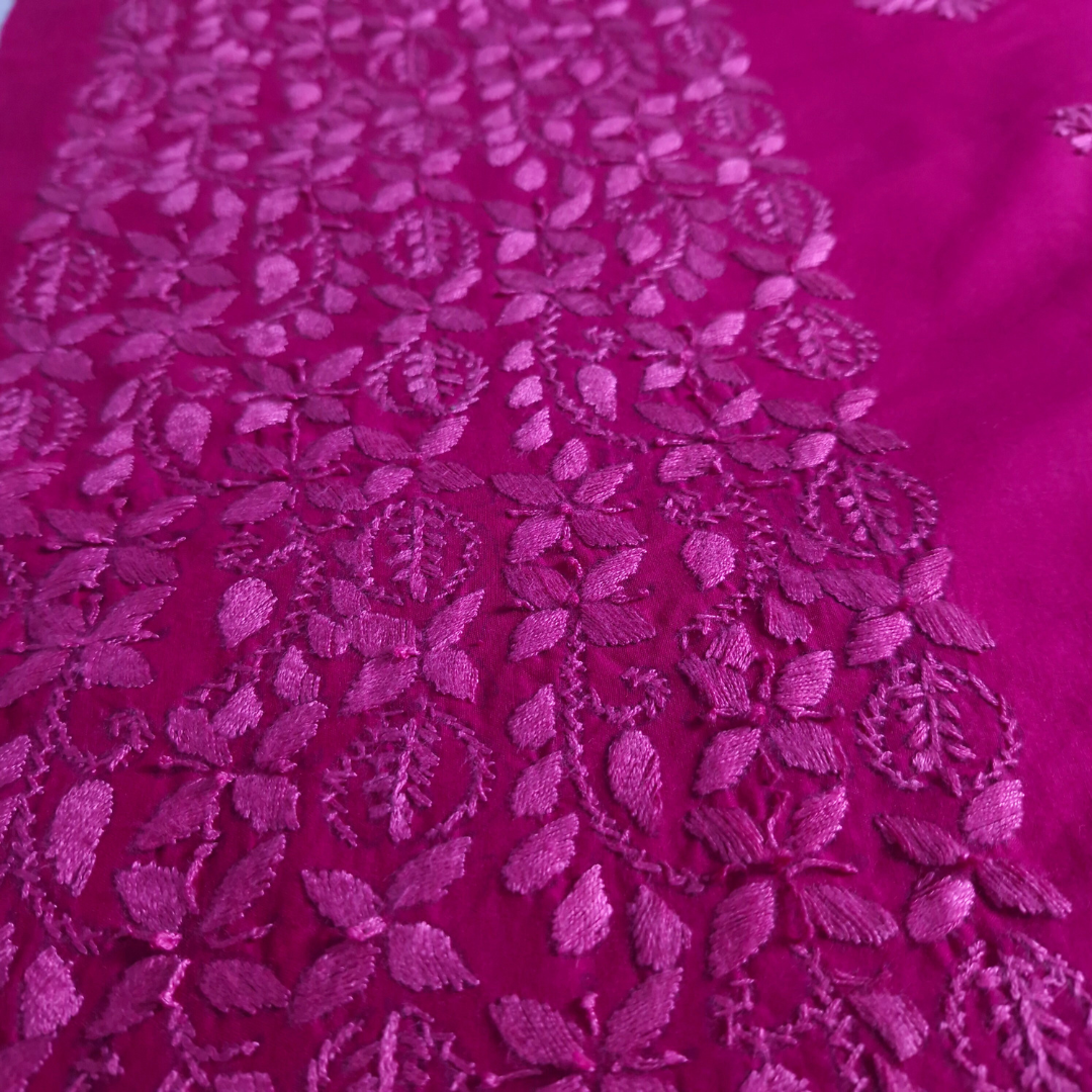 albaas | Thread Mirror Work on Cotton Lawn Shirt Unstitched 1PC | ALFSS-36701-DEBIAN RED2