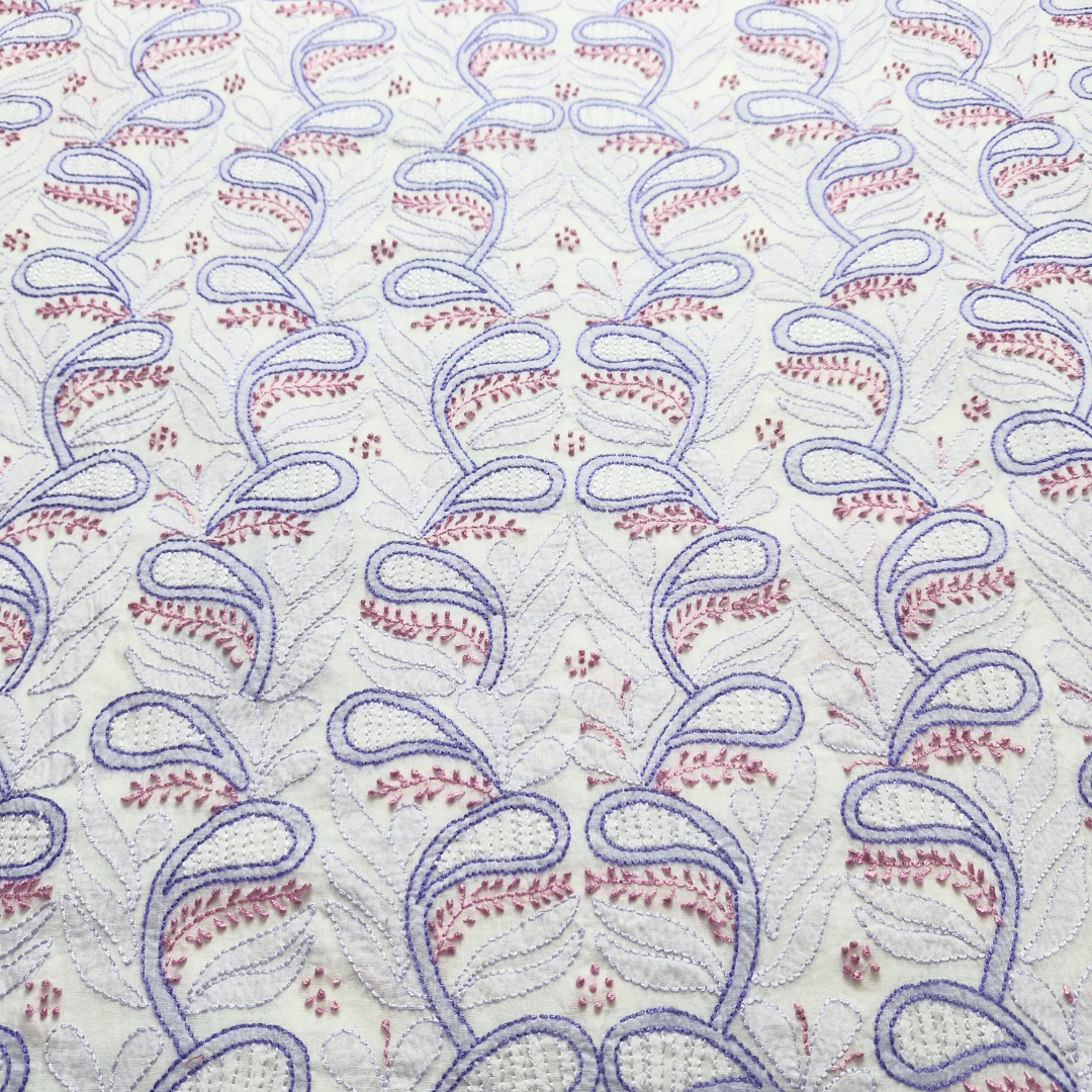 albaas | Shadow Chikankari on Soft Lawn Shirt's Front and Sleeves with Dupatta Sprayed with Motifs - Unstitched 2PC Suit | ALSSD-36550-B-WHITE