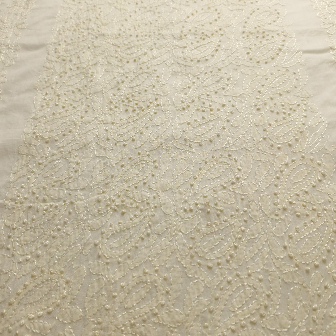 albaas | Shadow Chikankari on Soft Lawn Shirt's Front and Sleeves with Dupatta Sprayed with Motifs - Unstitched 2PC Suit | ALSSD-36550-SOFT YELLOW