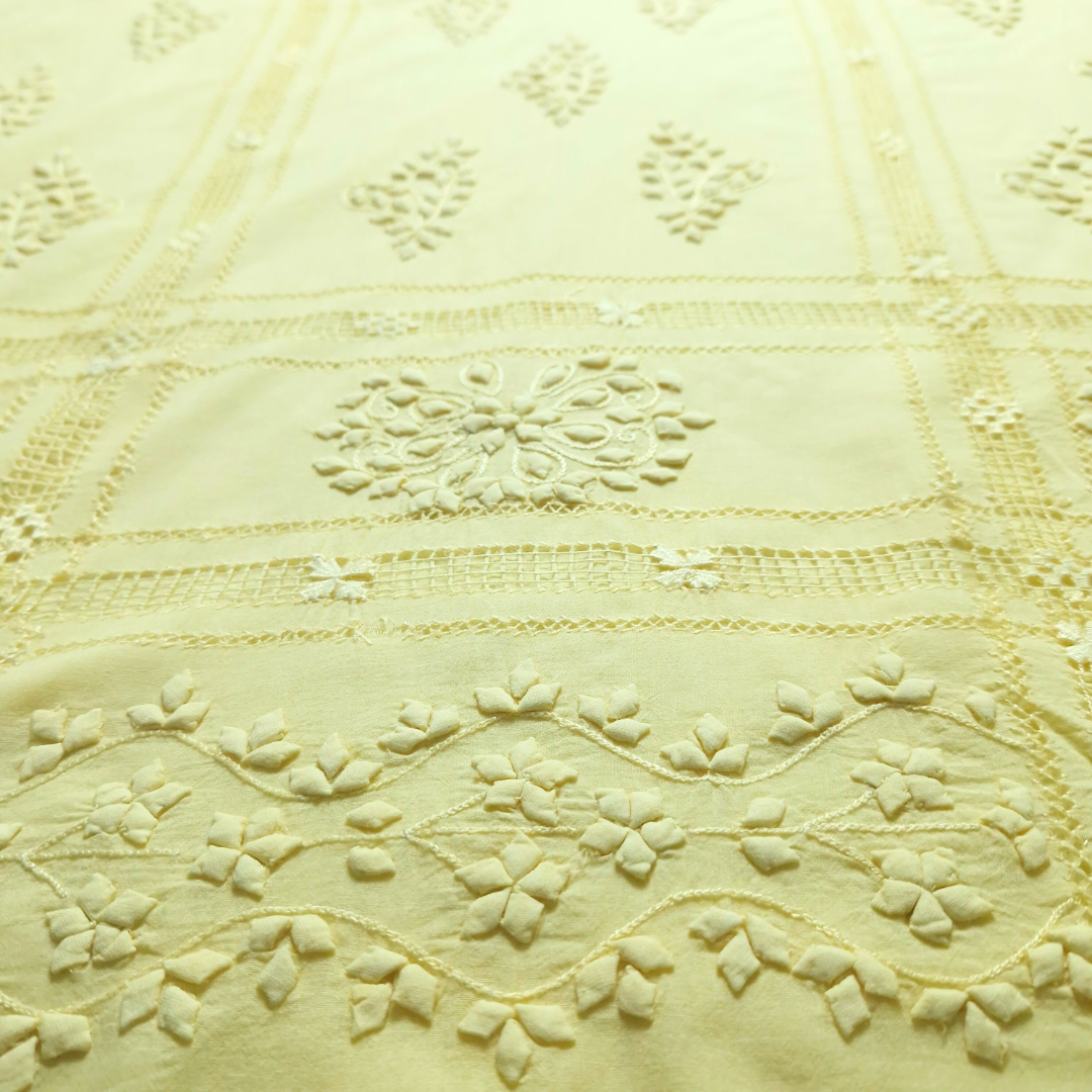 albaas | Tarkashi Applique on Lawn Shirt's Front and Sleeves Unstitched 1PC | ALTAS-36560-BABY YELLOW