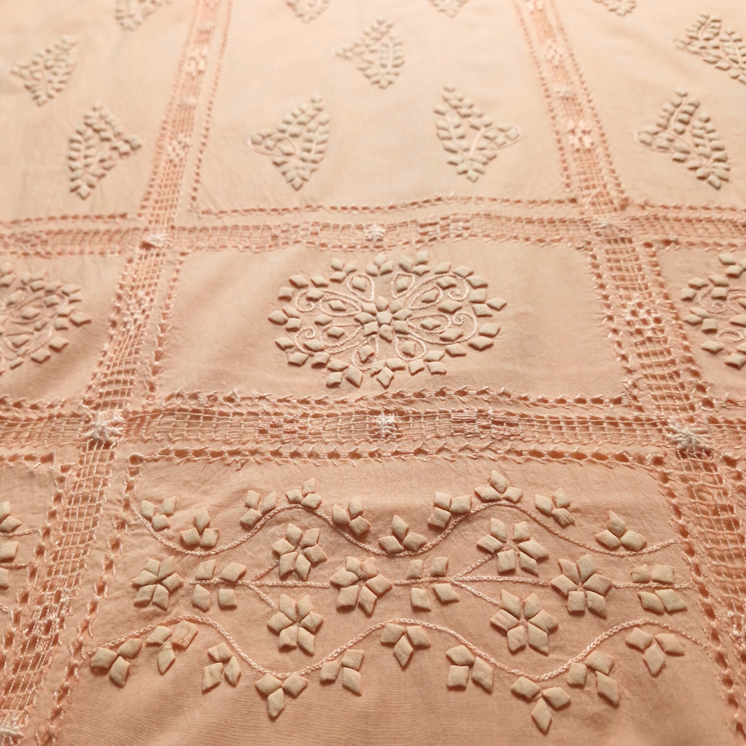 albaas | Tarkashi Applique on Lawn Shirt's Front and Sleeves Unstitched 1PC | ALTAS-36560-PEACH