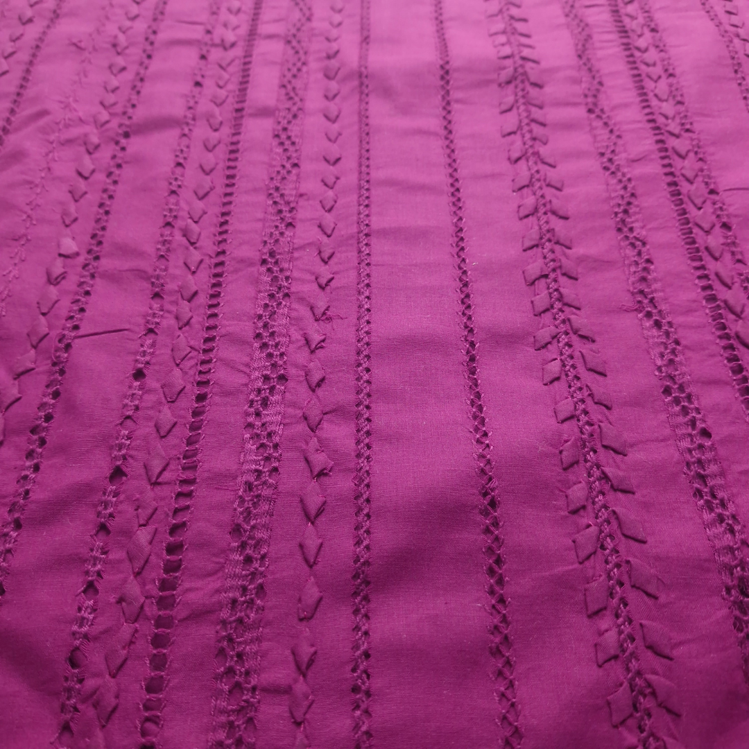 albaas | Tarkashi Applique on Cotton Lawn Shirt's Front and Sleeves with Matching Plain Trousers - Unstitched 2PC Suit | ALTAST-36534-PURPLEISH