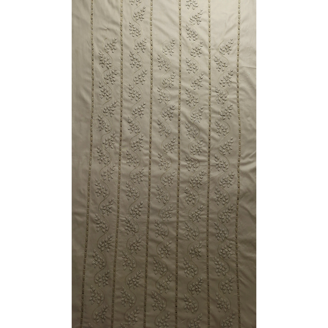 albaas | Tarkashi Applique on Cotton Lawn Shirt's Front and Sleeves with Matching Plain Trousers - Unstitched 2PC Suit | ALTAST-36543-KHAKI