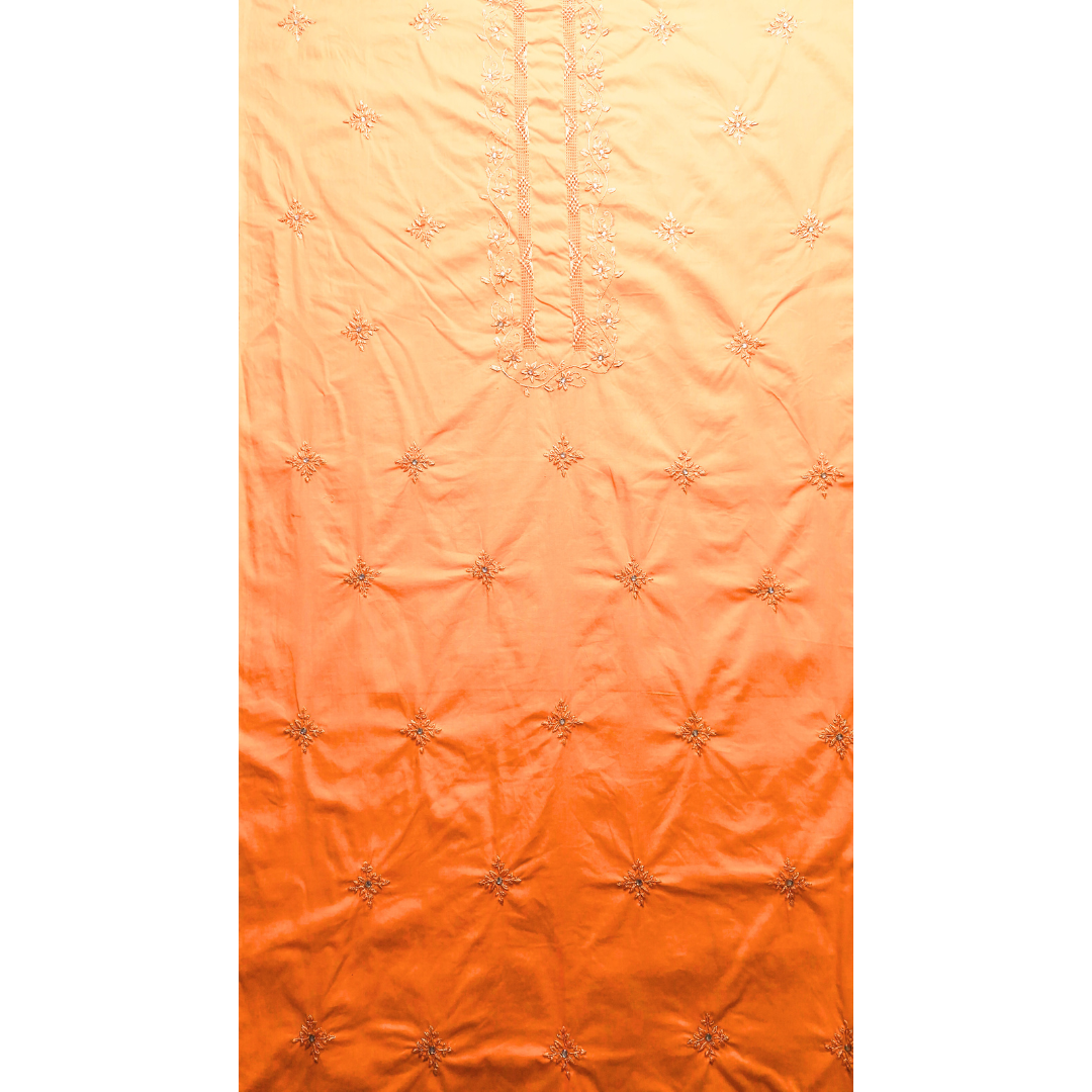 albaas | Amateur Tarkashi Thread Work on Cotton Lawn Shirt's Front and Sleeves | AMATEURS-DEEP PEACH2