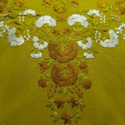 albaas | Filling Stitch on Lawn Shirt's Front Back and Sleeves Unstitched 1PC   | ALFSS-SA4-MUSTARD