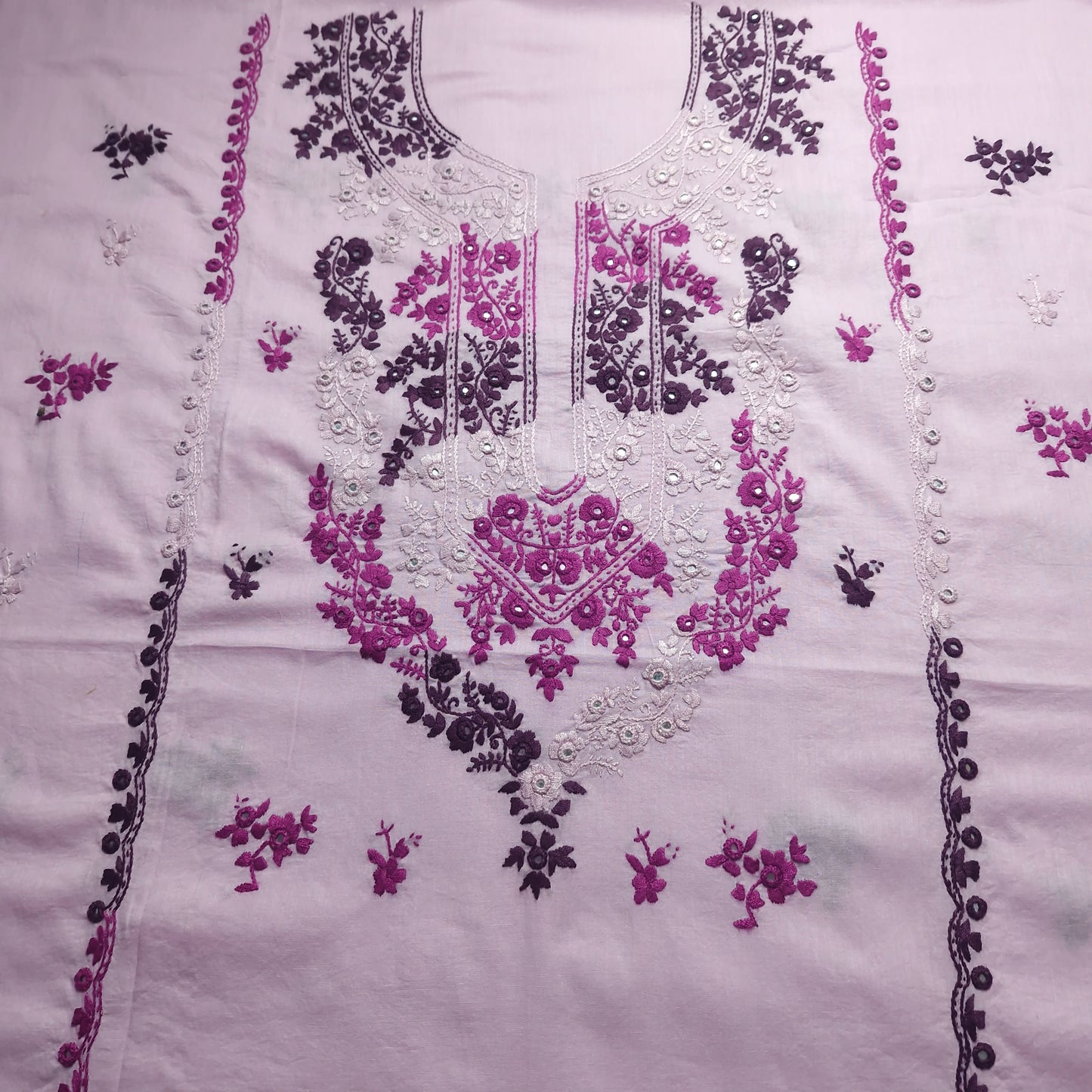 albaas | Filling Stitch on Lawn Shirt's Front Back and Sleeves Unstitched 1PC   | ALFSS-SA2-LILAC