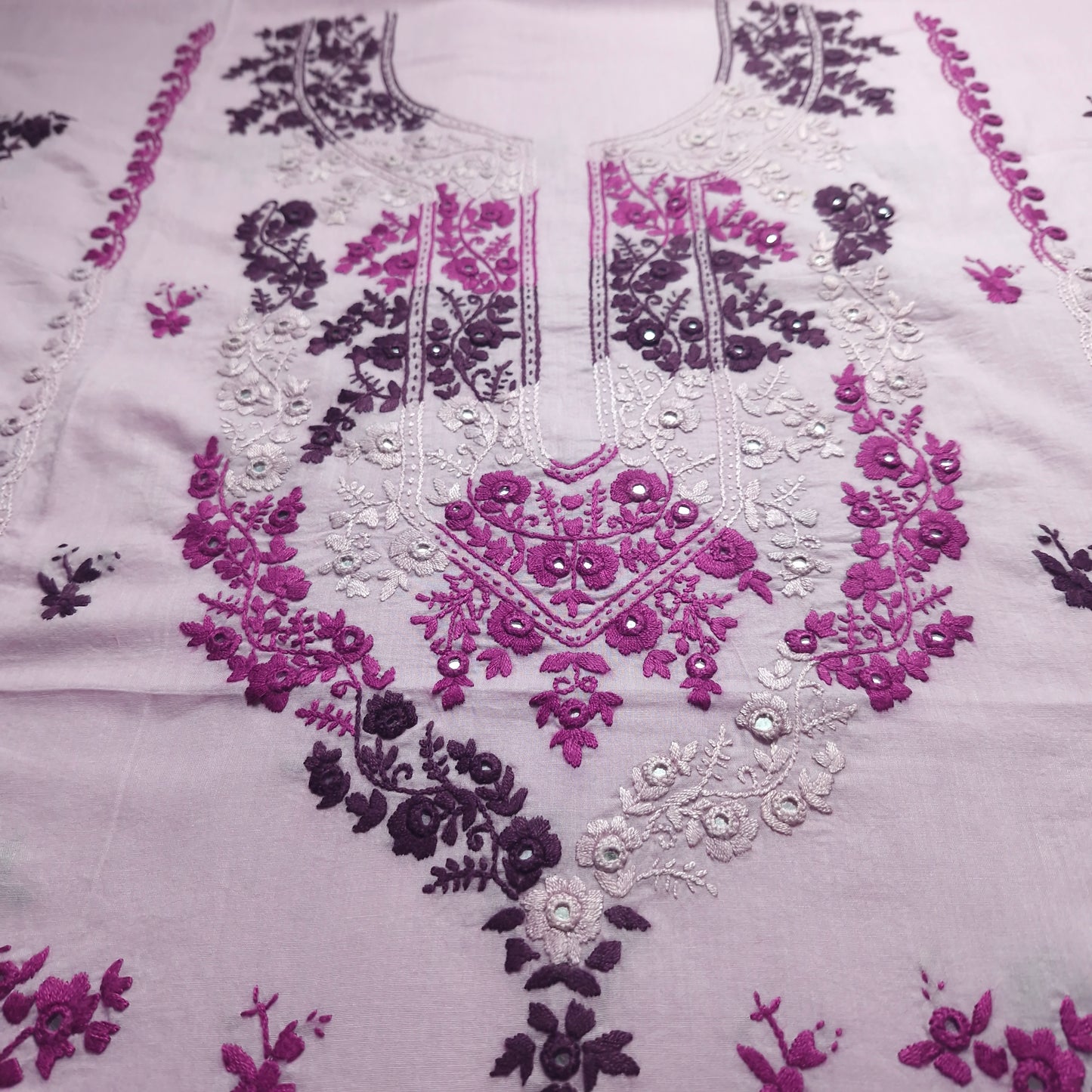 albaas | Filling Stitch on Lawn Shirt's Front Back and Sleeves Unstitched 1PC   | ALFSS-SA2-LILAC