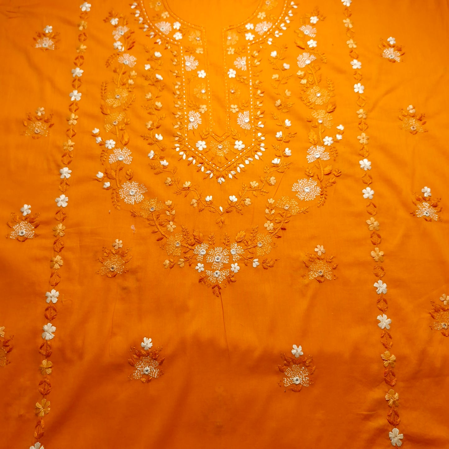 albaas | Filling Stitch on Lawn Shirt's Front Back and Sleeves Unstitched 1PC   | ALFSS-SA5-ORANGE