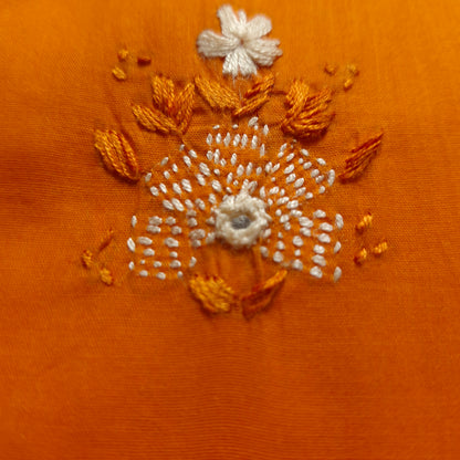 albaas | Filling Stitch on Lawn Shirt's Front Back and Sleeves Unstitched 1PC   | ALFSS-SA5-ORANGE