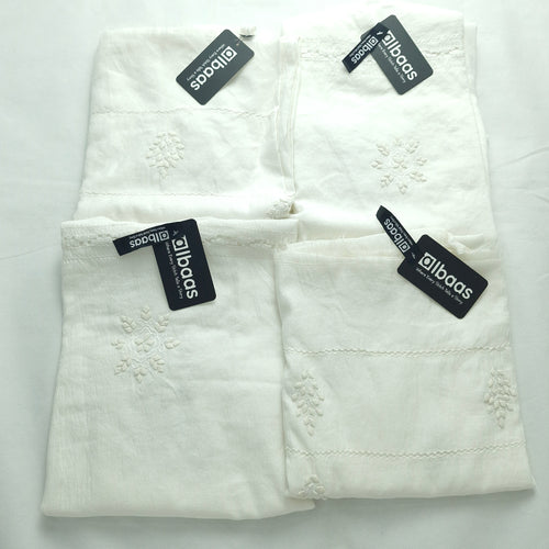 albaas | Tarkashi Applique on Khaadi Net Dupatta | AKNTAD-40001-40010-WHITE