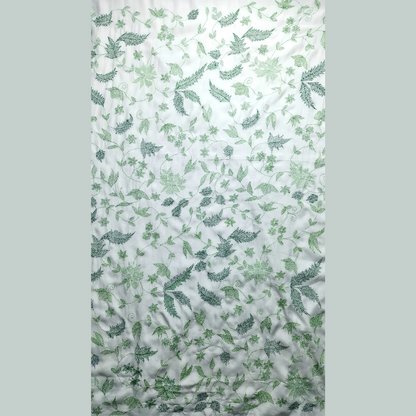 albaas | Kantha Work on Grip Silk Shirt's Front and Sleeves with Plain Trousers-Unstitched 2PC Suit   | AGSKWST-36702-F-WHITE