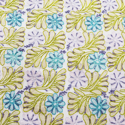 albaas | Shadow Chikankari on Soft Chiffon Shirt's Front and Sleeves with Dupatta Sprayed with Motifs - Unstitched 2PC Suit   | AKCSSD-36550-F-OLIVE GREEN