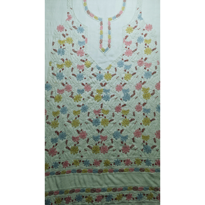 albaas | Shadow Chikankari on Soft Chiffon Shirt's Front and Sleeves with Dupatta Sprayed with Motifs - Unstitched 2PC Suit   | AKCSSD-36550-H-OXLEY