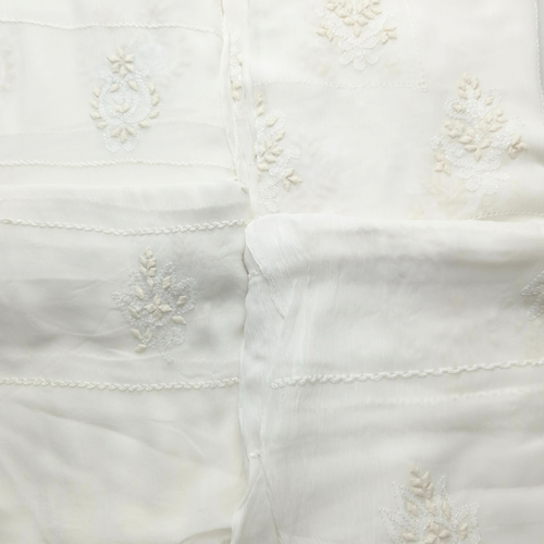 albaas | Tarkashi Applique Shadow on Chiffon Dupatta   | AKCTAD-WHITE
