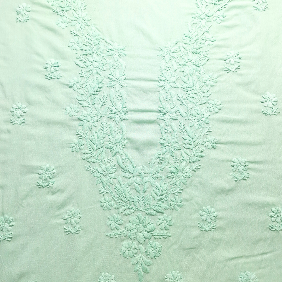 albaas | Lucknavi Chikankari on Karandi Lawn Shirt's Front and Sleeves with Dupatta Sprayed with Motifs - Unstitched 2PC Suit   | AKLCSD-36703-WATERSPOUT