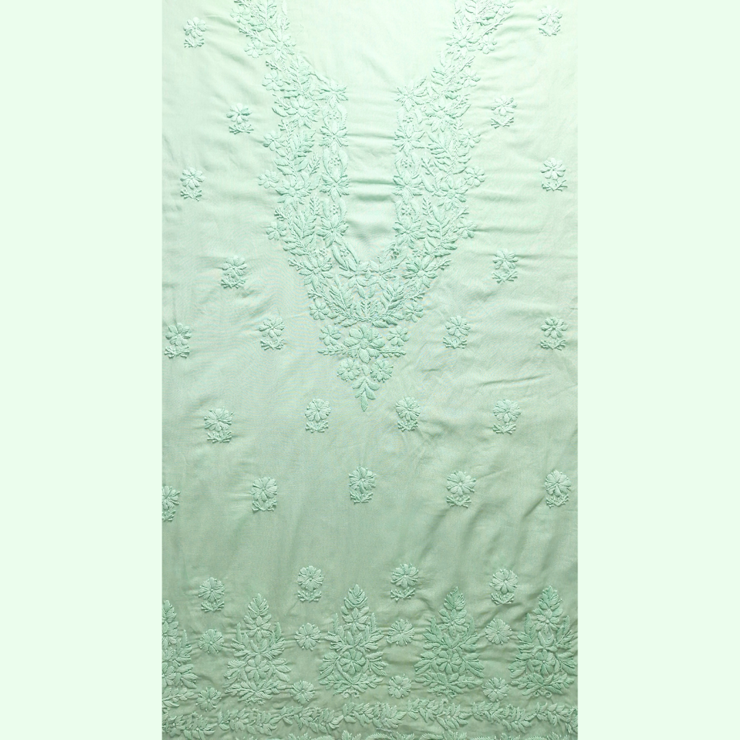 albaas | Lucknavi Chikankari on Karandi Lawn Shirt's Front and Sleeves with Dupatta Sprayed with Motifs - Unstitched 2PC Suit   | AKLCSD-36703-WATERSPOUT