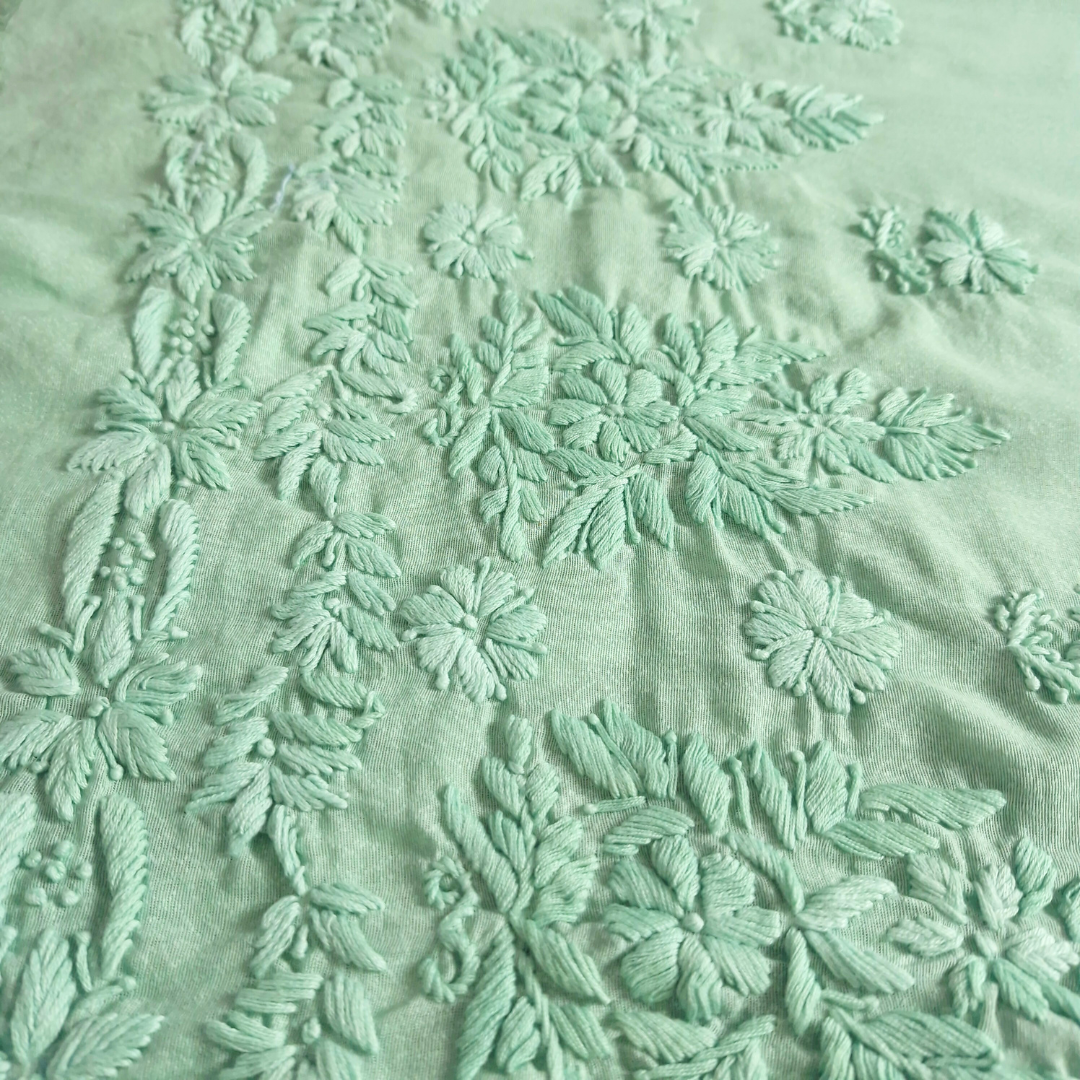 albaas | Lucknavi Chikankari on Karandi Lawn Shirt's Front and Sleeves with Dupatta Sprayed with Motifs - Unstitched 2PC Suit   | AKLCSD-36703-WATERSPOUT