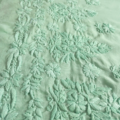 albaas | Lucknavi Chikankari on Karandi Lawn Shirt's Front and Sleeves with Dupatta Sprayed with Motifs - Unstitched 2PC Suit   | AKLCSD-36703-WATERSPOUT