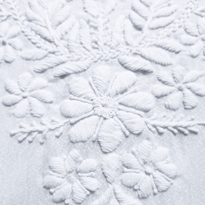 albaas | Lucknavi Chikankari on Karandi Lawn Shirt's Front and Sleeves with Dupatta Sprayed with Motifs - Unstitched 2PC Suit   | AKLCSD-36703-WHITE