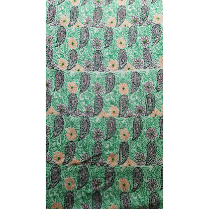 albaas | Shadow Chikankari on Khadi Net Shirt's Front and Sleeves with Dupatta Sprayed with Motifs - Unstitched 2PC Suit   | AKNSSD-36550-A-GREEN-O-WHITE