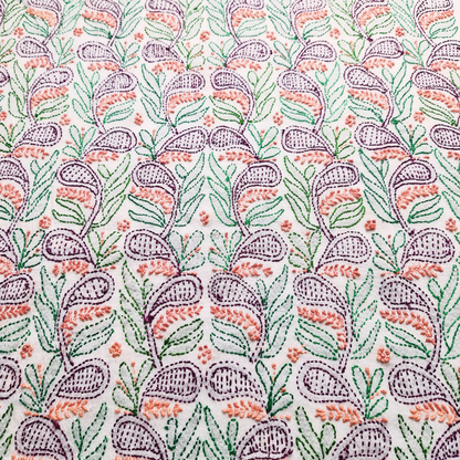 albaas | Shadow Chikankari on Khadi Net Shirt's Front and Sleeves with Dupatta Sprayed with Motifs - Unstitched 2PC Suit   | AKNSSD-36550-B-WHITE