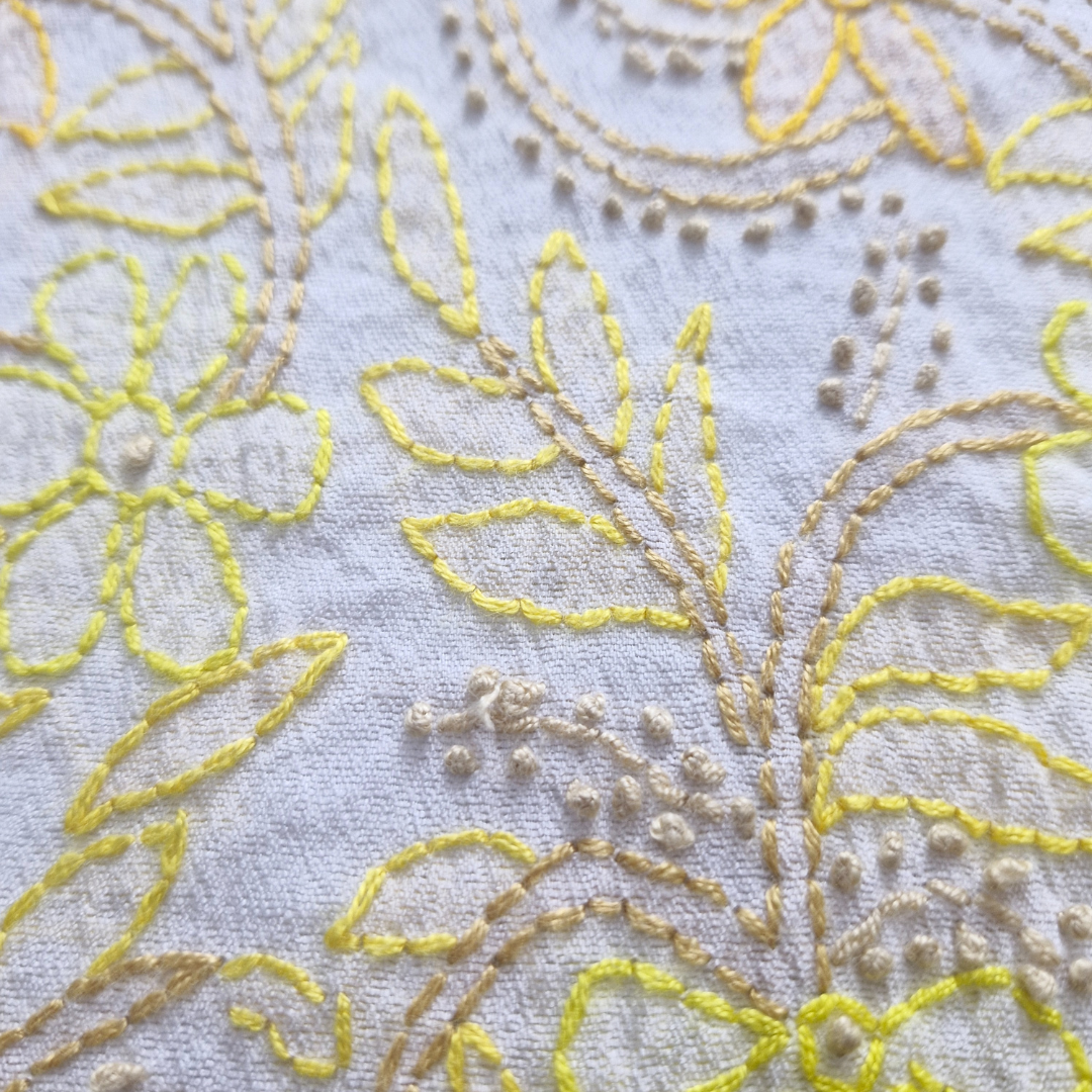 albaas | Shadow Chikankari on Khadi Net Shirt's Front and Sleeves with Dupatta Sprayed with Motifs - Unstitched 2PC Suit   | AKNSSD-36550-G-WHITE