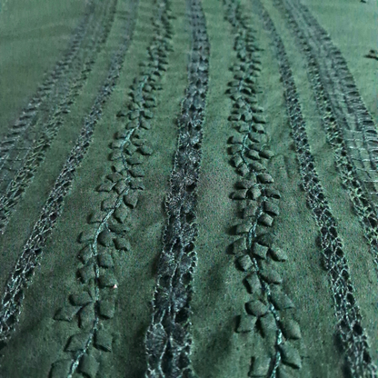 albaas | Tarkashi  Applique on Karandi Shirt's Front and Sleeves with Matching Plain Trousers - Unstitched 2PC Suit   | AKTAST-36531-FENCE GREEN