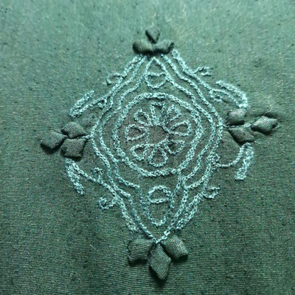 albaas | Tarkashi  Applique on Karandi Shirt's Front and Sleeves with Matching Plain Trousers - Unstitched 2PC Suit   | AKTAST-36531-FENCE GREEN