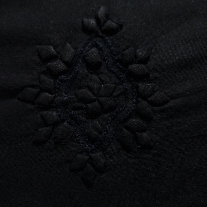 albaas | Tarkashi  Applique on Karandi Shirt's Front and Sleeves with Matching Plain Trousers - Unstitched 2PC Suit   | AKTAST-36537 -BLACK