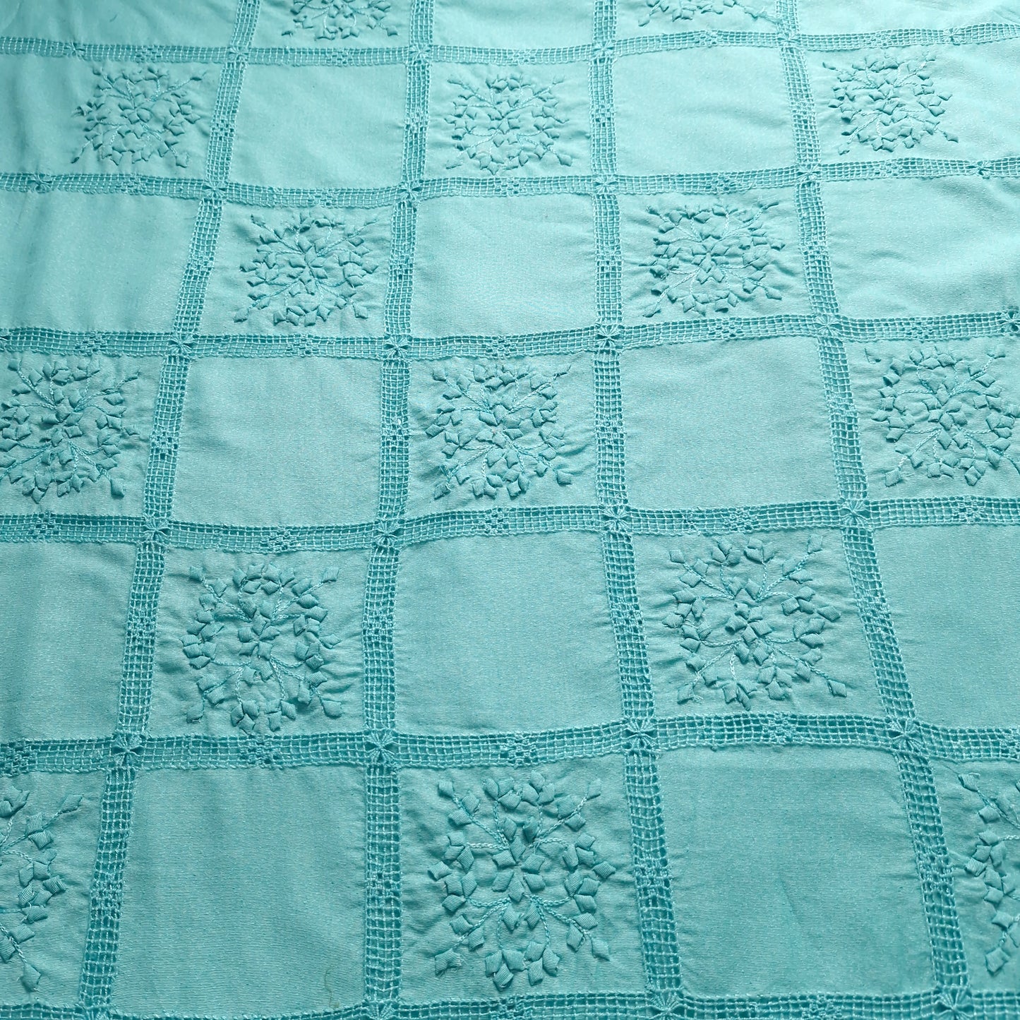 albaas | Tarkashi  Applique on Karandi Shirt's Front and Sleeves with Matching Plain Trousers - Unstitched 2PC Suit   | AKTAST-36538-BLUE ZIRCON