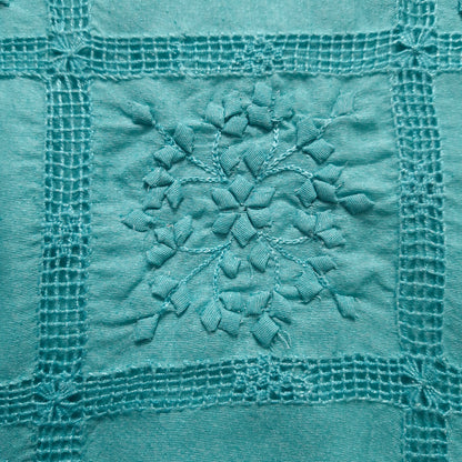 albaas | Tarkashi  Applique on Karandi Shirt's Front and Sleeves with Matching Plain Trousers - Unstitched 2PC Suit   | AKTAST-36538-BLUE ZIRCON