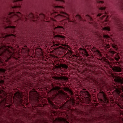 albaas | Tarkashi Applique on Karandi Shirt's Front and Sleeves with Matching Plain Trousers - Unstitched 2PC Suit   | AKTAST-36554-OX BLOOD