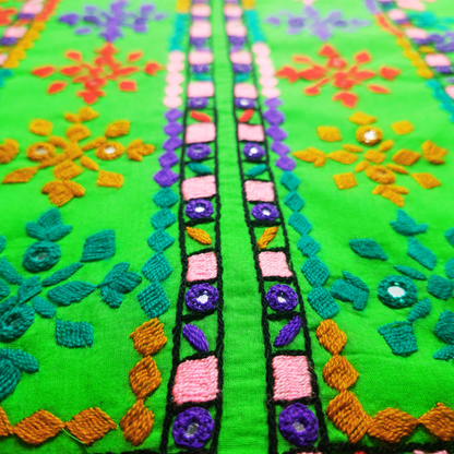 albaas | Balochi Hand Embroidery on Lawn Shirt's Front and Sleeves Unstitched 1PC   | ALBS2-PARROT GREEN