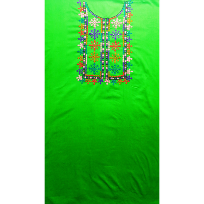 albaas | Balochi Hand Embroidery on Lawn Shirt's Front and Sleeves Unstitched 1PC   | ALBS2-PARROT GREEN