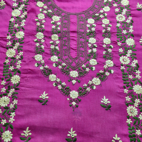 albaas | Filling Stitch on Cotton Lawn Shirt's Front Back and Sleeves Unstitched 1PC   | ALFSIS-MAGENTA