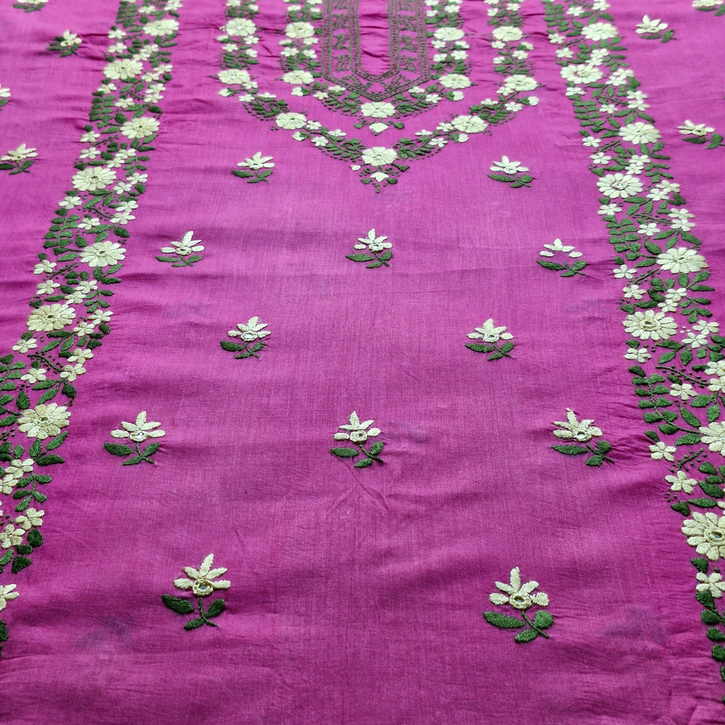 albaas | Filling Stitch on Cotton Lawn Shirt's Front Back and Sleeves Unstitched 1PC   | ALFSIS-MAGENTA