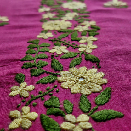 albaas | Filling Stitch on Cotton Lawn Shirt's Front Back and Sleeves Unstitched 1PC   | ALFSIS-MAGENTA