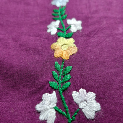 albaas | Filling Stitch on Cotton Lawn Shirt's Front Back and Sleeves Unstitched 1PC   | ALFSIS-PURPLE