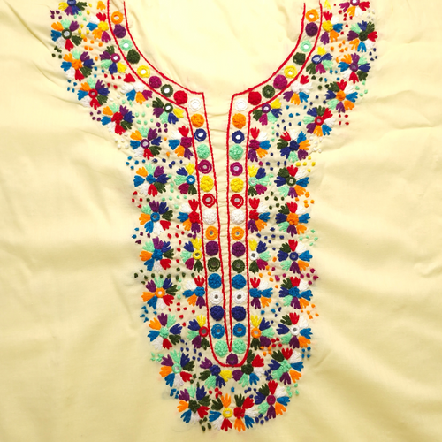 albaas | Thread Mirror Work on Cotton Lawn Shirt Unstitched 1PC   | ALFSMS-36704-BABY YELLOW