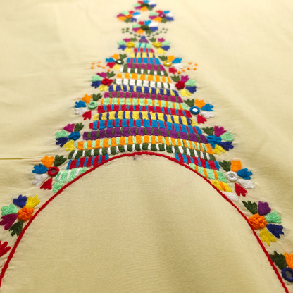 albaas | Thread Mirror Work on Cotton Lawn Shirt Unstitched 1PC   | ALFSMS-36704-BABY YELLOW