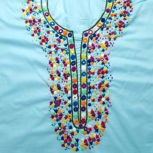 albaas | Thread Mirror Work on Cotton Lawn Shirt Unstitched 1PC   | ALFSMS-36704-ELECTRIC BLUE