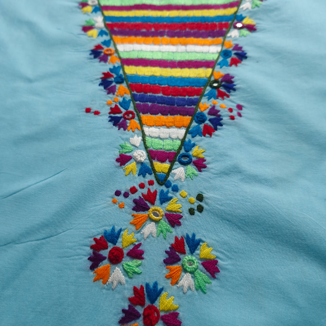 albaas | Thread Mirror Work on Cotton Lawn Shirt Unstitched 1PC   | ALFSMS-36704-ELECTRIC BLUE